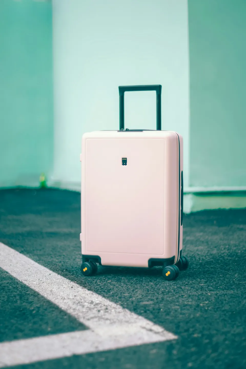 White and black luggage