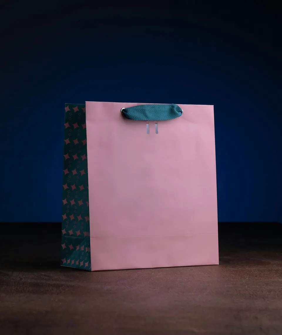 A pink shopping bag