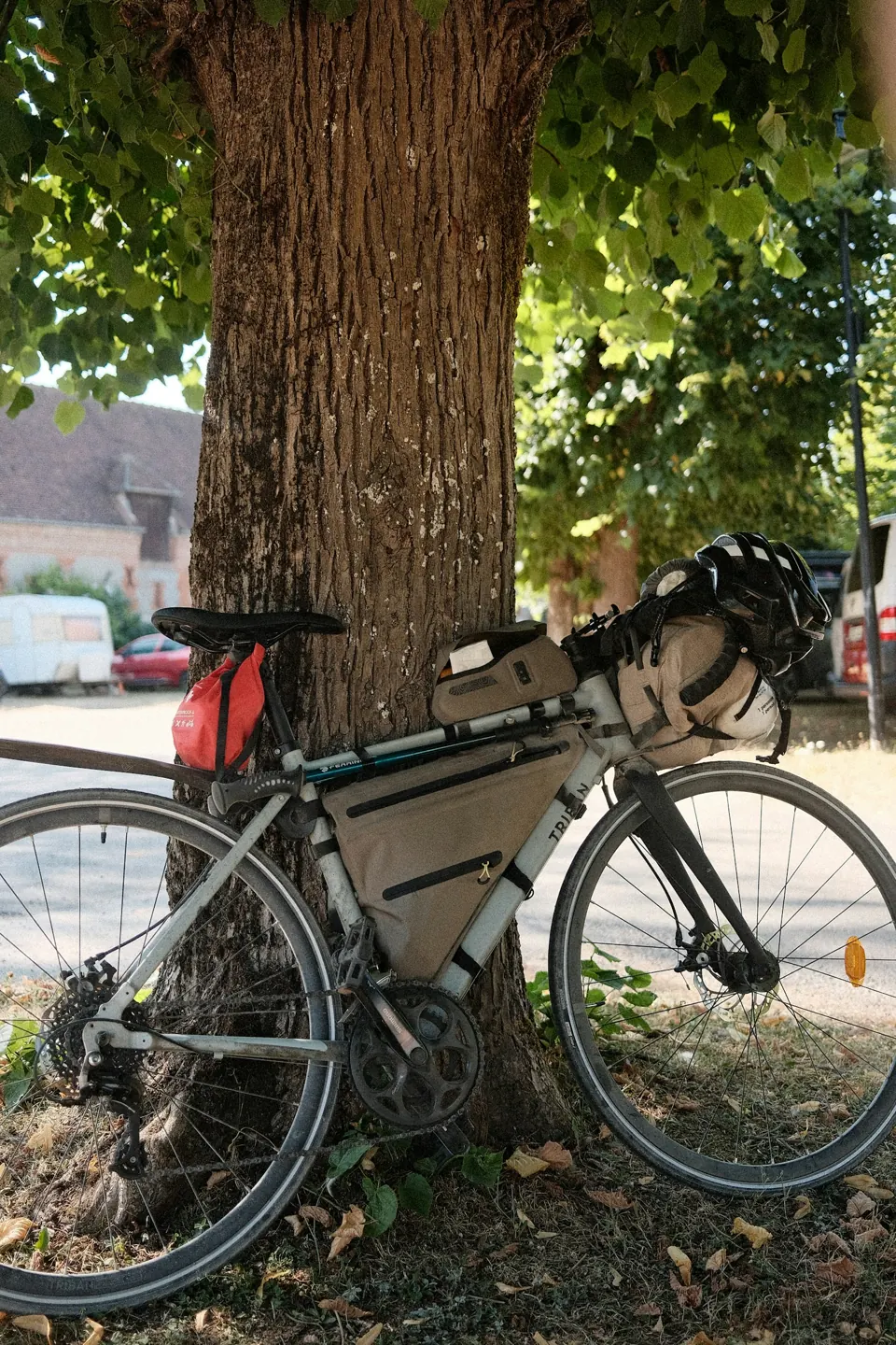 Bikepacking bicycle with gear bags